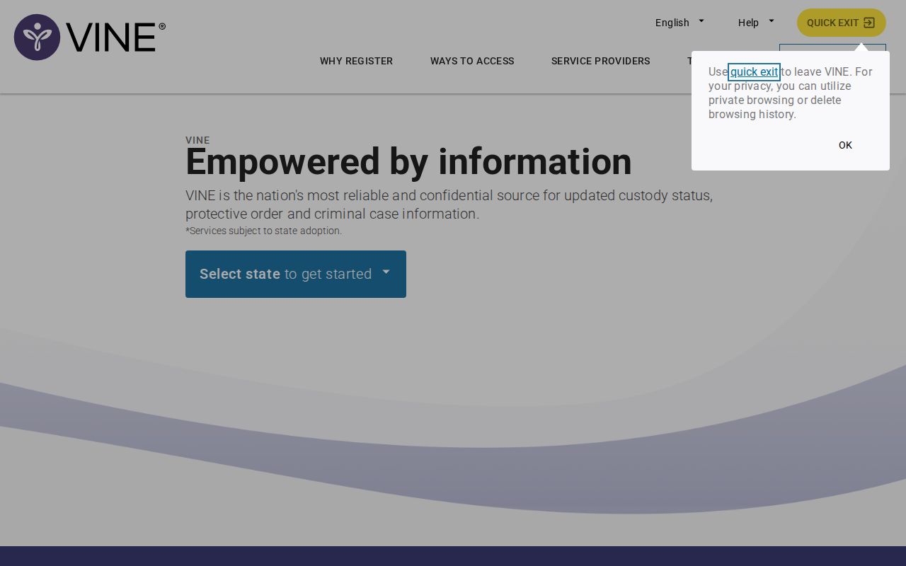 VINELink search and alerts for Vance County releases